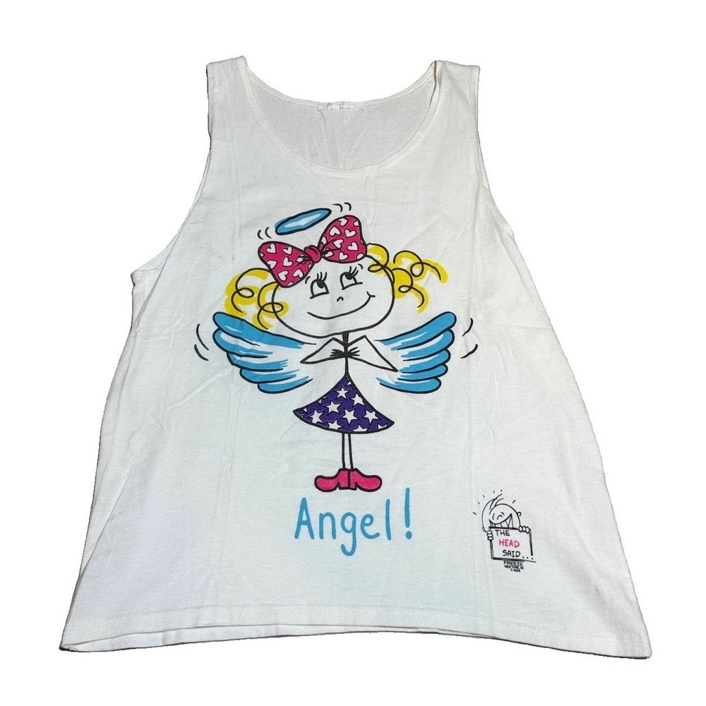Vintage Freeze Angel Tank Top 1996 White Graphic Sleeveless Single Stitch 90s